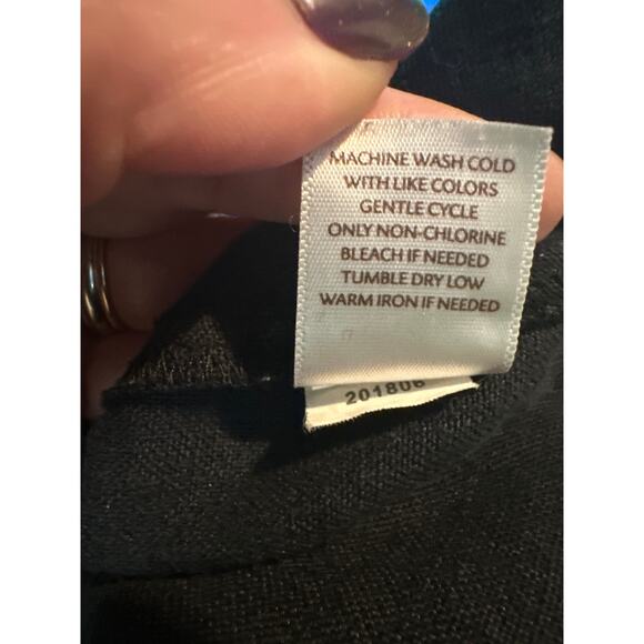 J.Jill black wash linen pull on wide legs casual pants size Medium - Picture 5 of 7